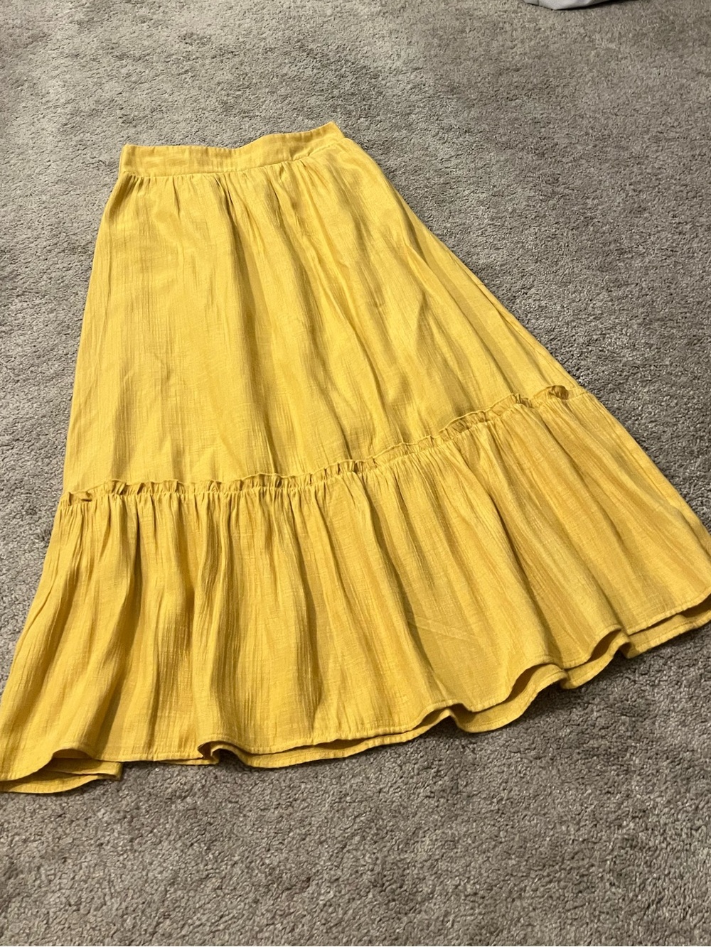 Wonderly Sunflower Yellow Tiered Maxi Skirt